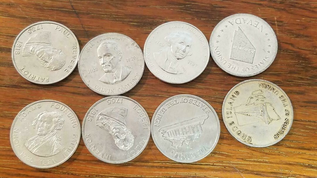 8 SHELL TOKENS,PRESIDENTS & STATES L376