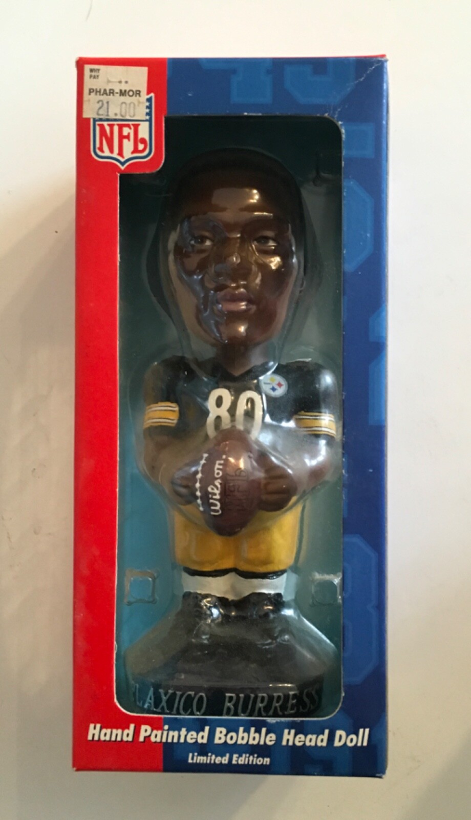 Players INC NFL Hand Painted Bobble Dobbles Steelers Plaxico Burress NIB