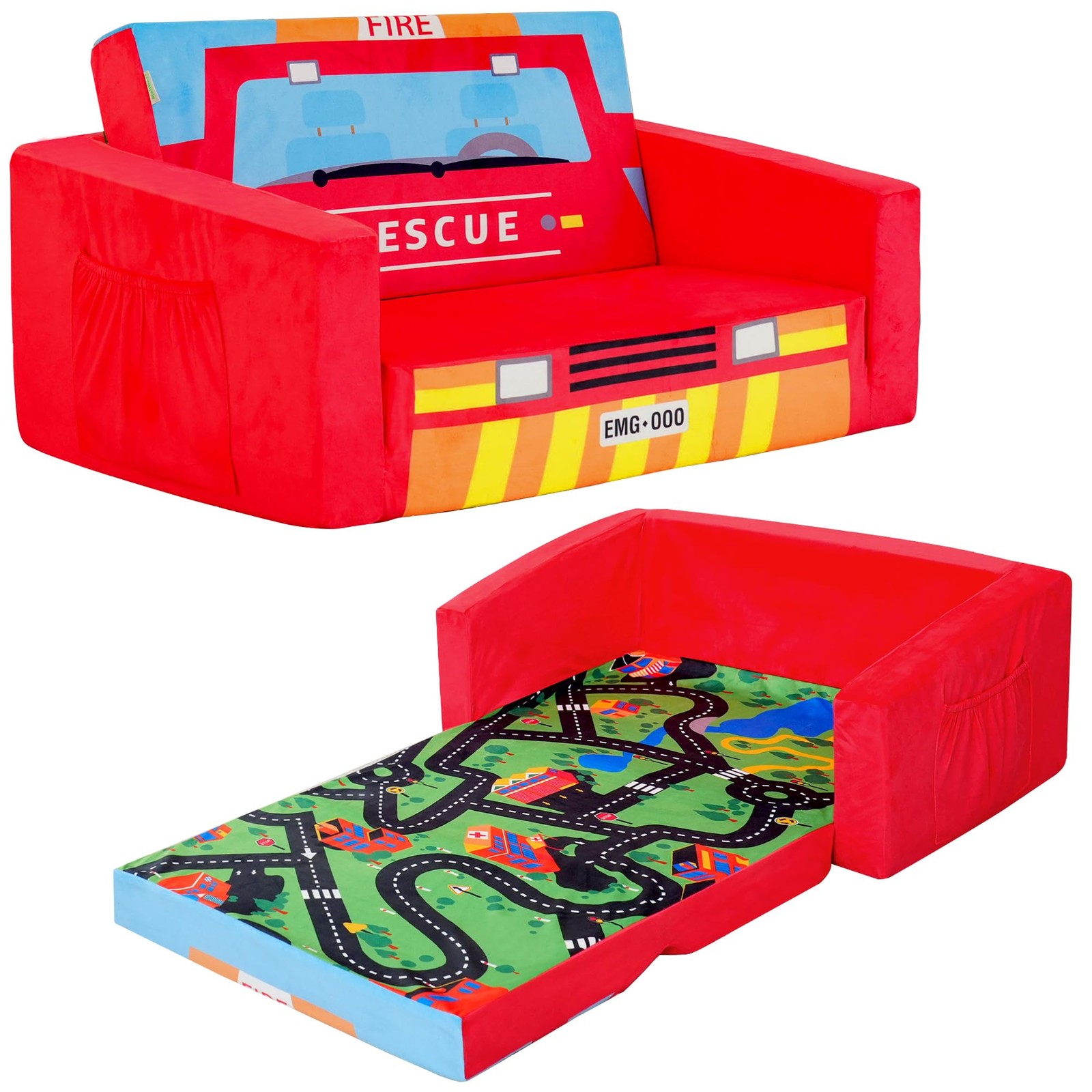 Sofas Children's Sofa Bed Baby's Upholstered Couch Sleepover Chair Flipout Op...