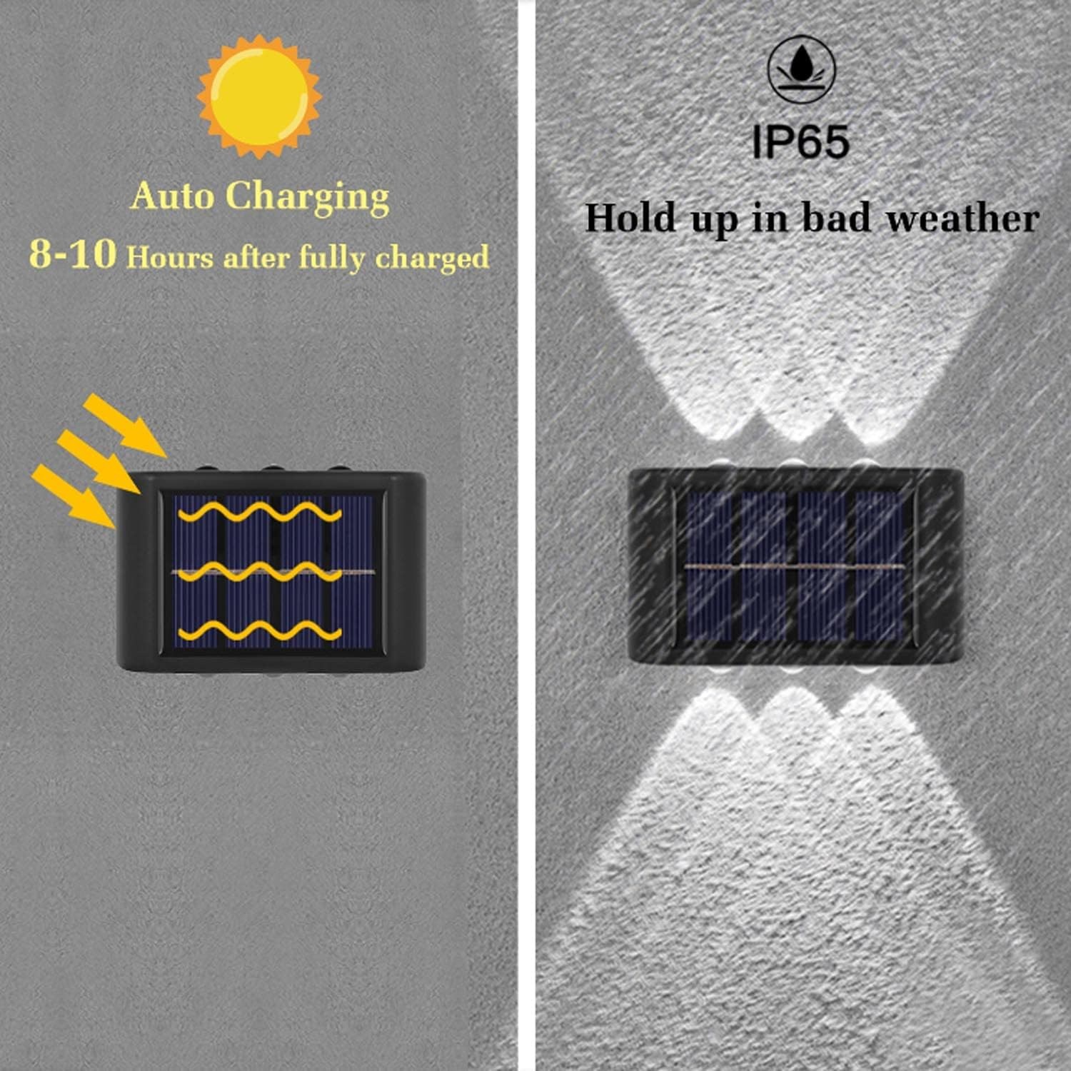 4Pack Solar Wall Lights Outdoor Garden Yard Fence Deck Front Door LED Decor Lamp