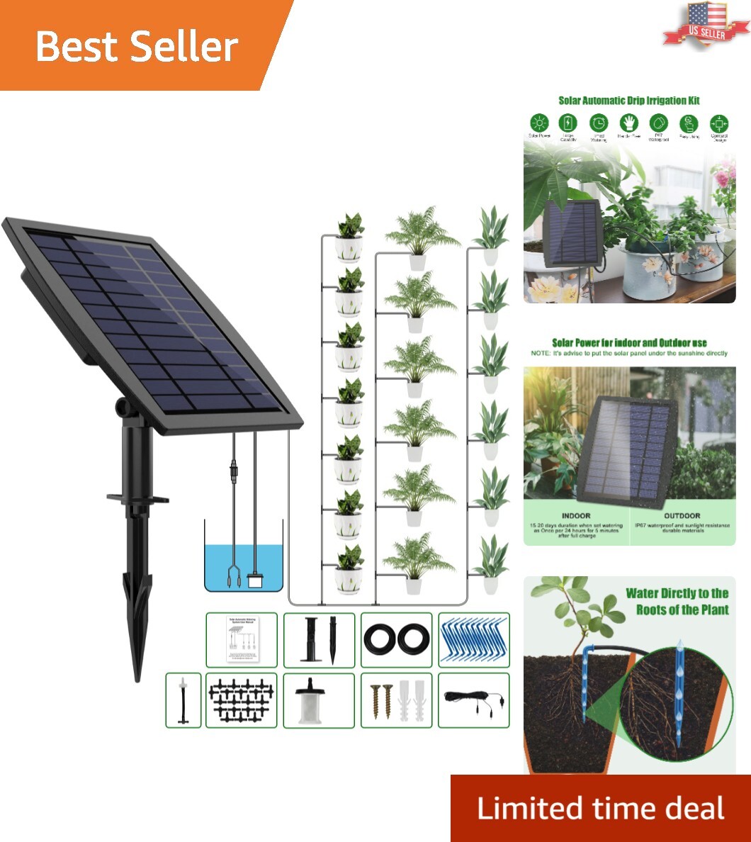 Long-Lasting Solar Drip Irrigation for 30 Pots - Top-Notch Service Included