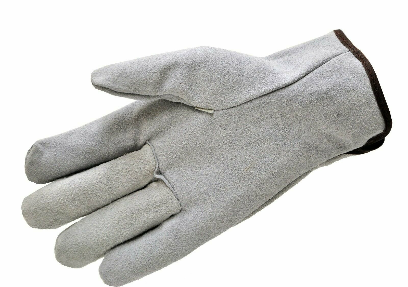 G & F 6050-3 Premium Split Cowhide Leather Gloves, Straight Thumb, 3-Pair Pack