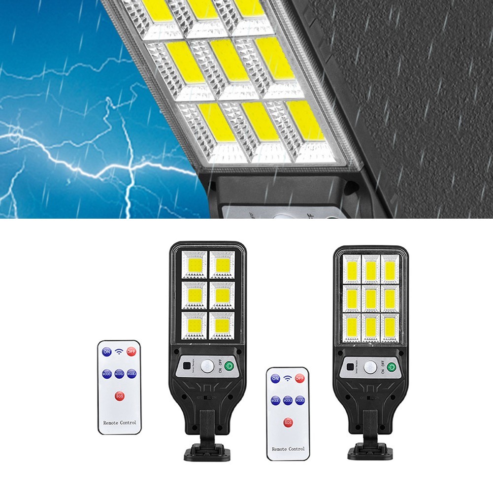 Solar LED Outdoor Wall Lamp with Motion Sensor Remote and Lighting Modes