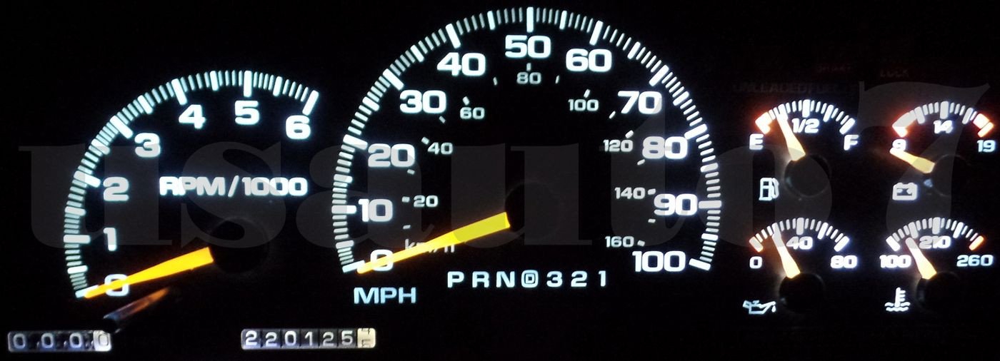 Dash Speedometer Cluster Gauges WHITE LED LIGHT KIT Fits 99-00 Cadillac Escalade