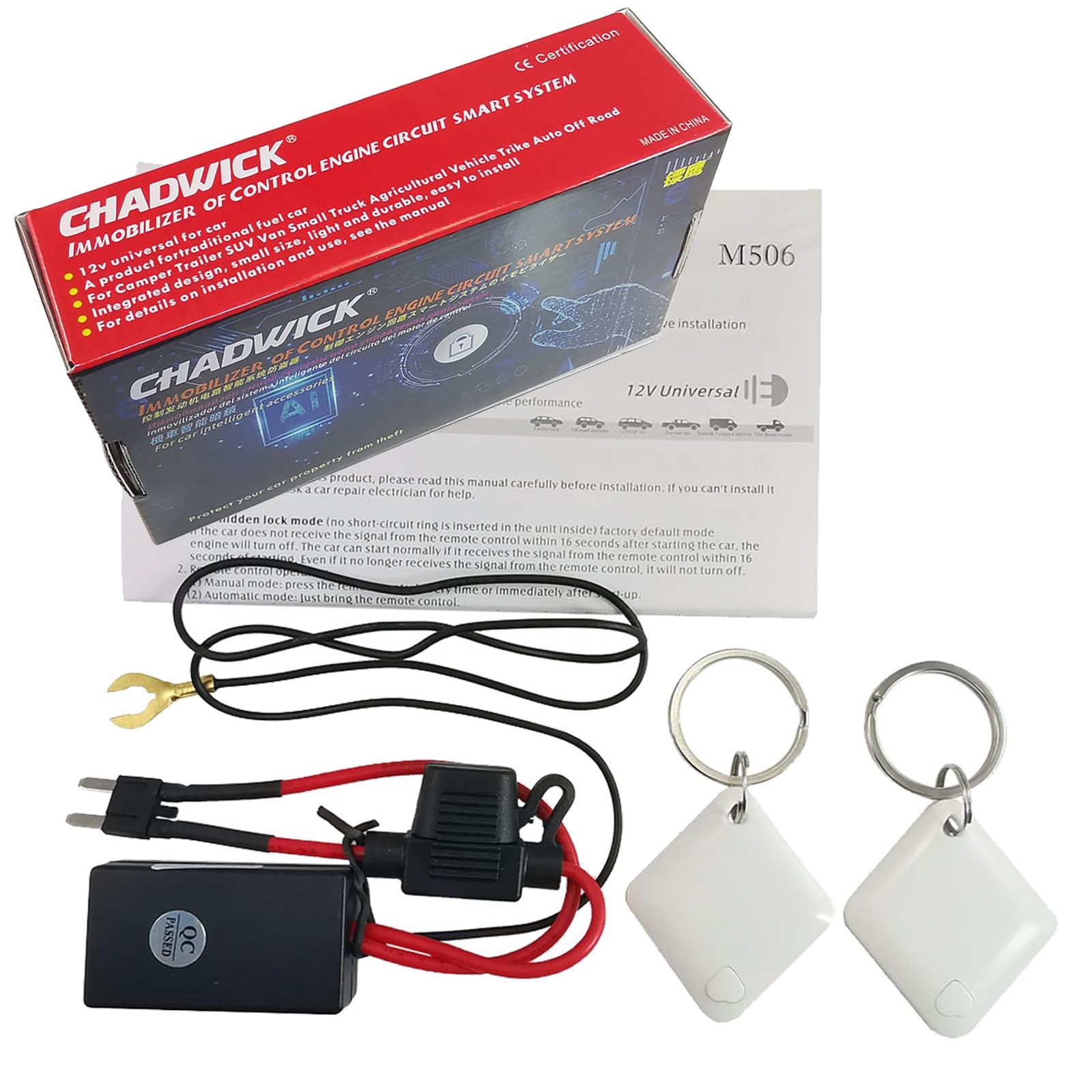 Car Immobilizer AntiTheft Alarm System, M506 Wireless Engine Lock, Auto AntiR...