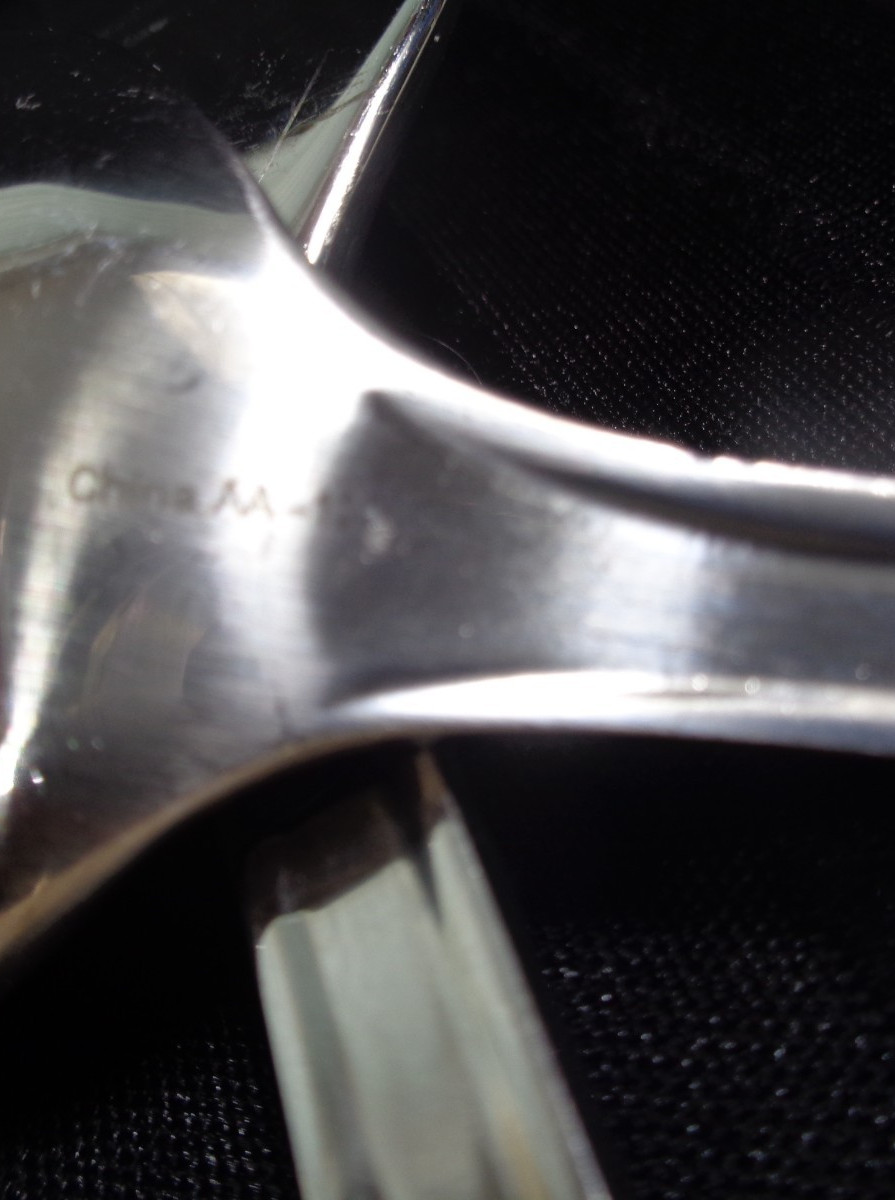 Oneida Countess Stainless Steel Flatware Serving Fork & Spoon Beaded USED