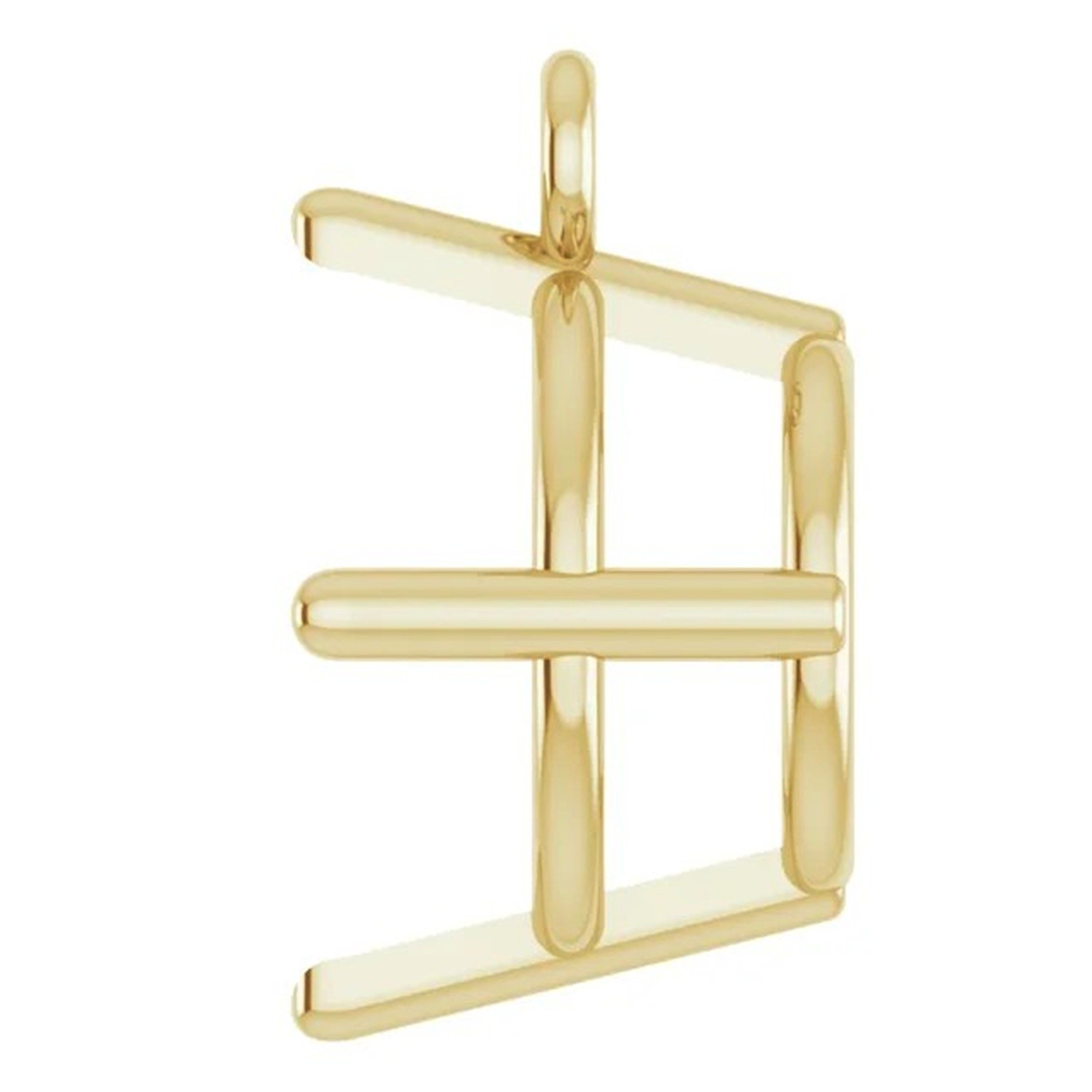 10K Yellow Gold Dangle Mounting Round Cut 4 Prong Basket Designed Setting USA