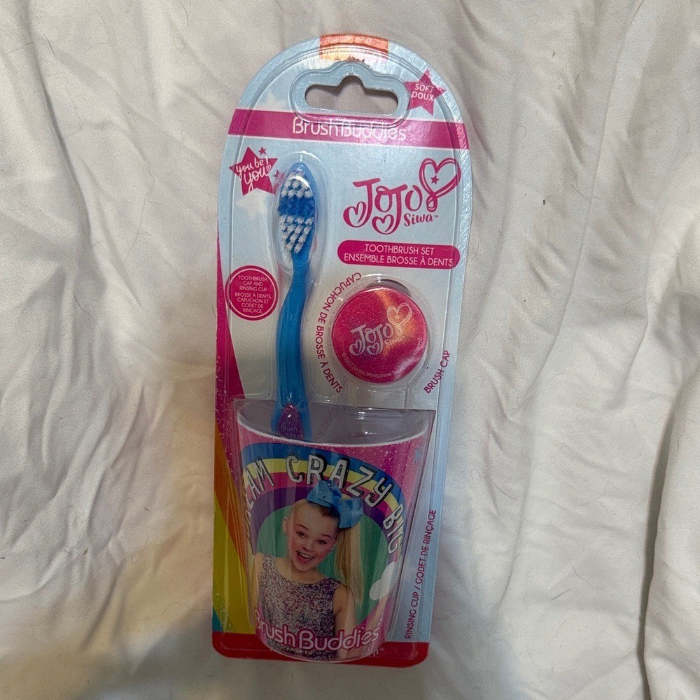 JoJo Siwa Blue Toothbrush and Colorful Cup Set