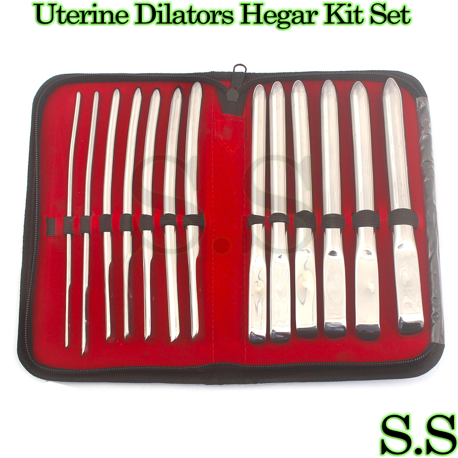 PREMIUM Uterine Dilators Hegar Kit Set of 14 (4mm to 17mm) Surgical Instruments