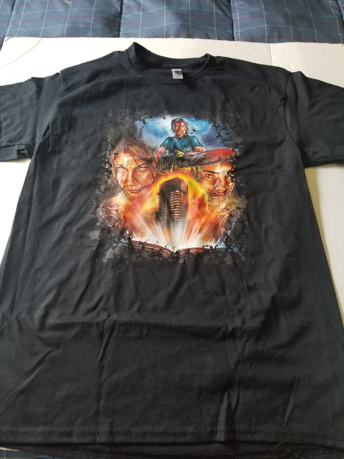 ZOBIE FRIGHT JULY EVIL DEAD RISE INSPIRED T SHIRT SZ L CLR BLK BNNW