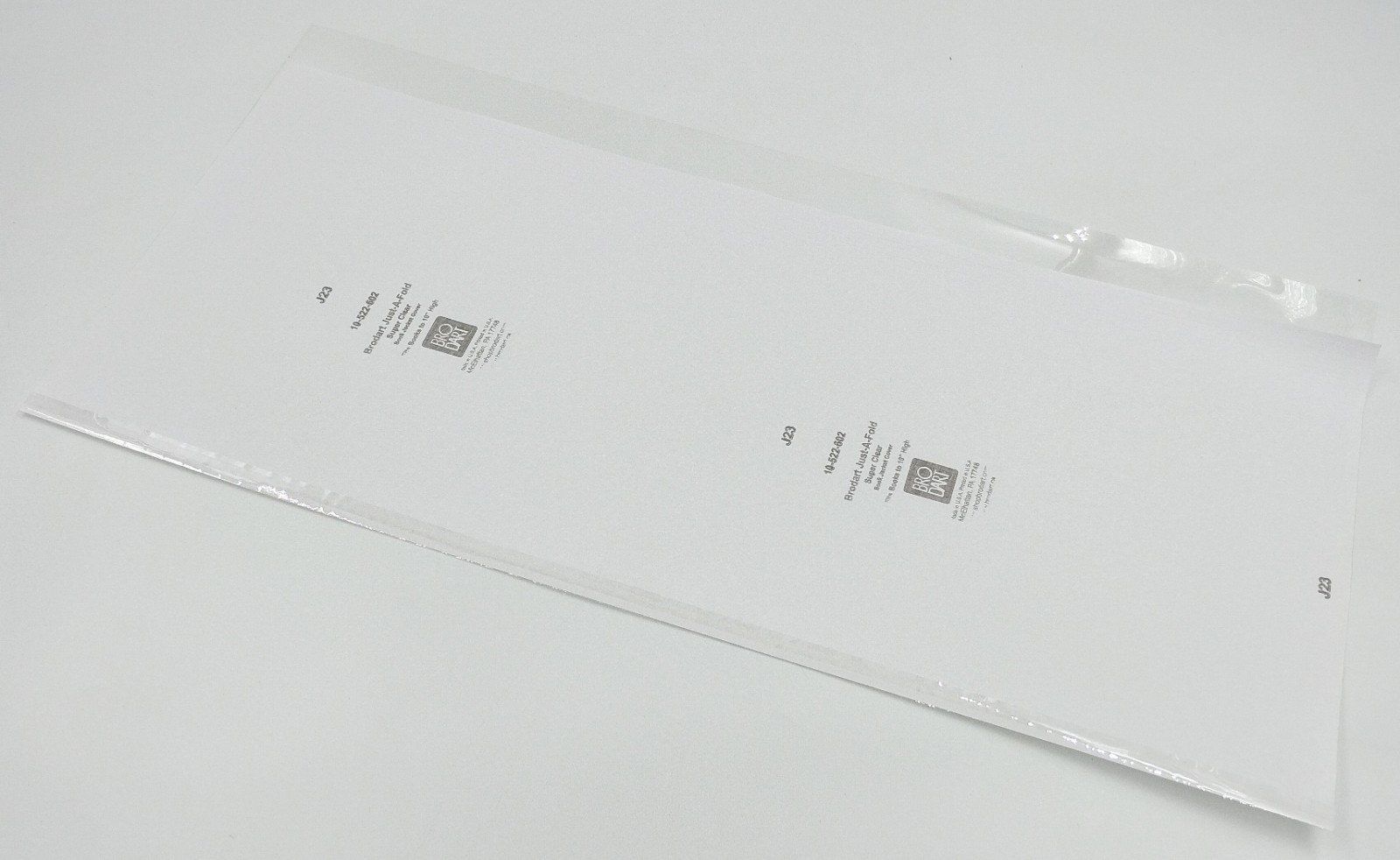 5 Pack 10" x 23" Brodart Just-a-Fold Book Jacket Covers 2 MIL super clear mylar