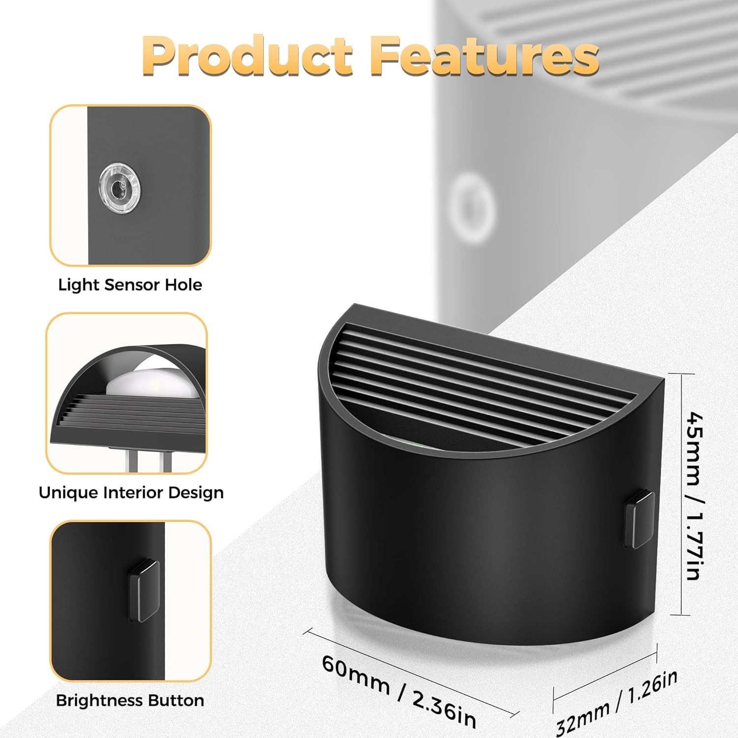 LED Night Light Plug-in 3 Level Brightness Dusk to Dawn 2 Pack