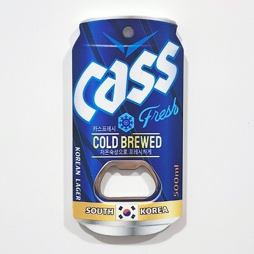 KOREAN CASS "카스" BEER CAN SHAPED REPLICA MAGNETIC BEER / SODA BOTTLE OPENER
