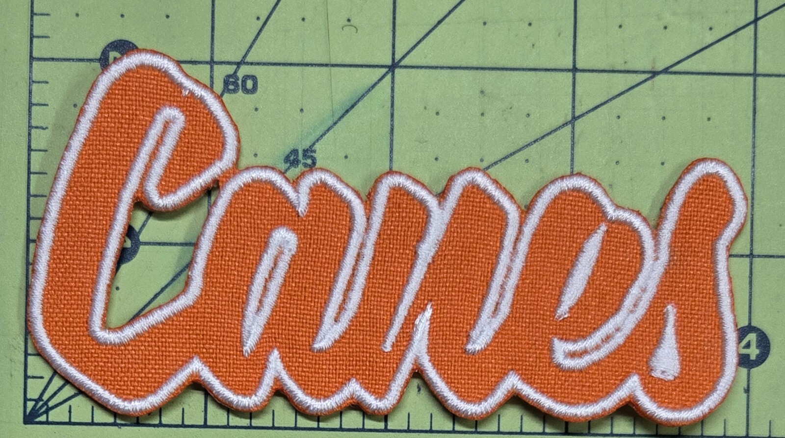 Miami Canes Text Embroidered Applique Iron On Patch Various Sizes Customize