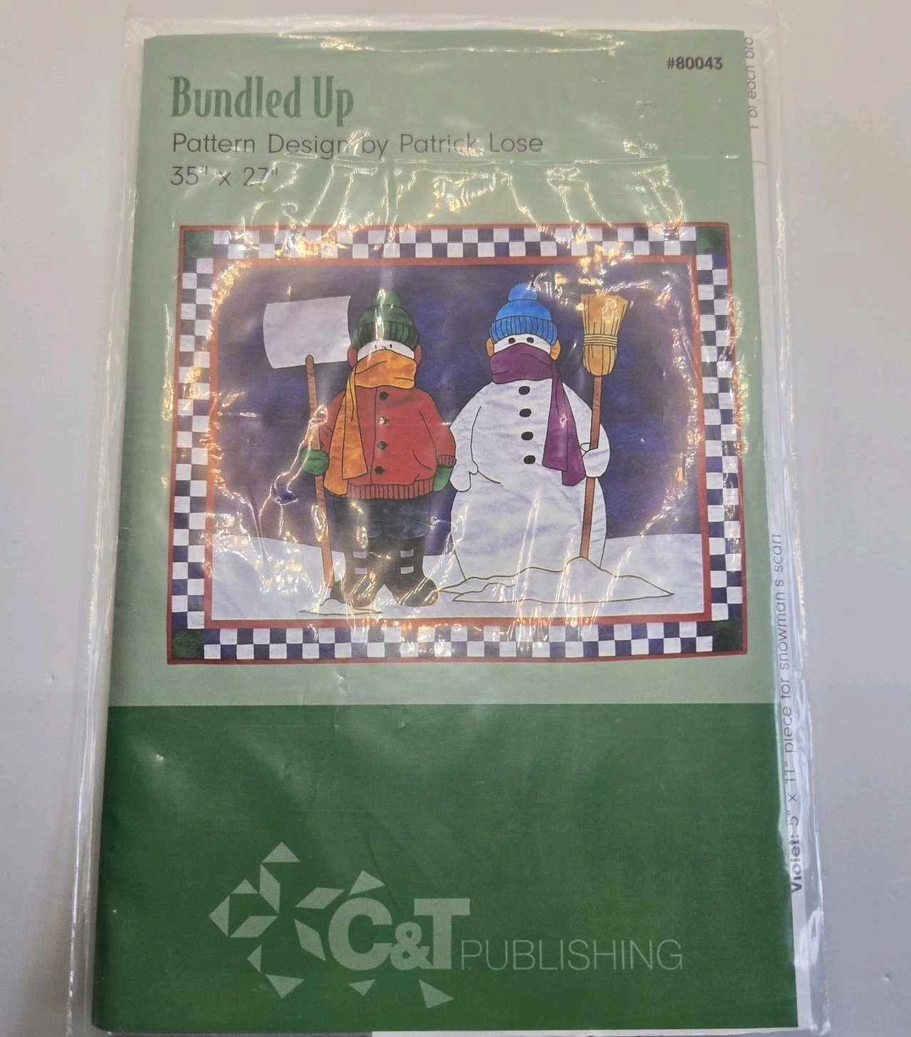 Bundled Up By  Patrick Lose For C T Publishing 35 X 27 #80043 Snowman Winter