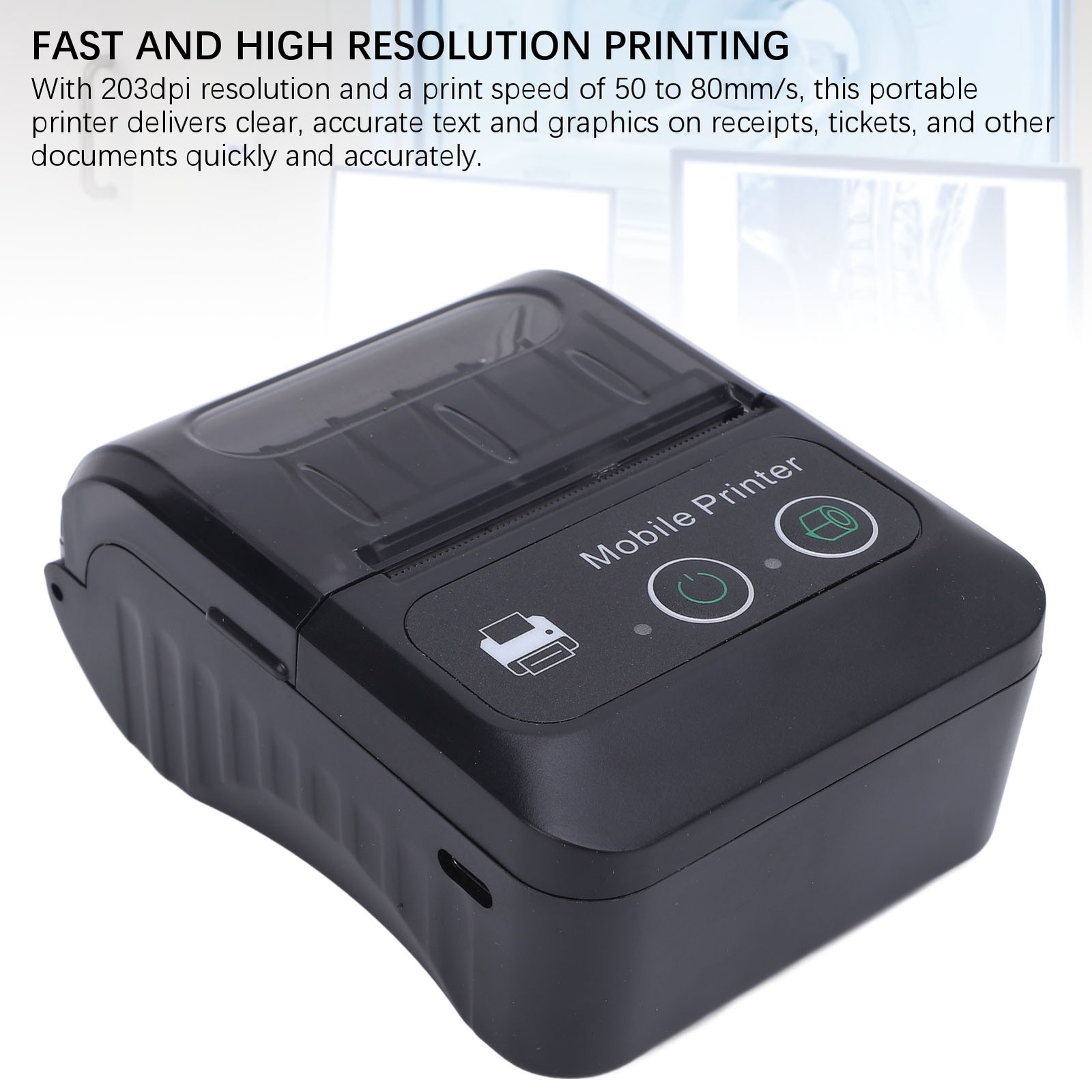USB Ticket Printer Portable Thermal Receipt Printer QR Code Support 50 To 80mm⭐