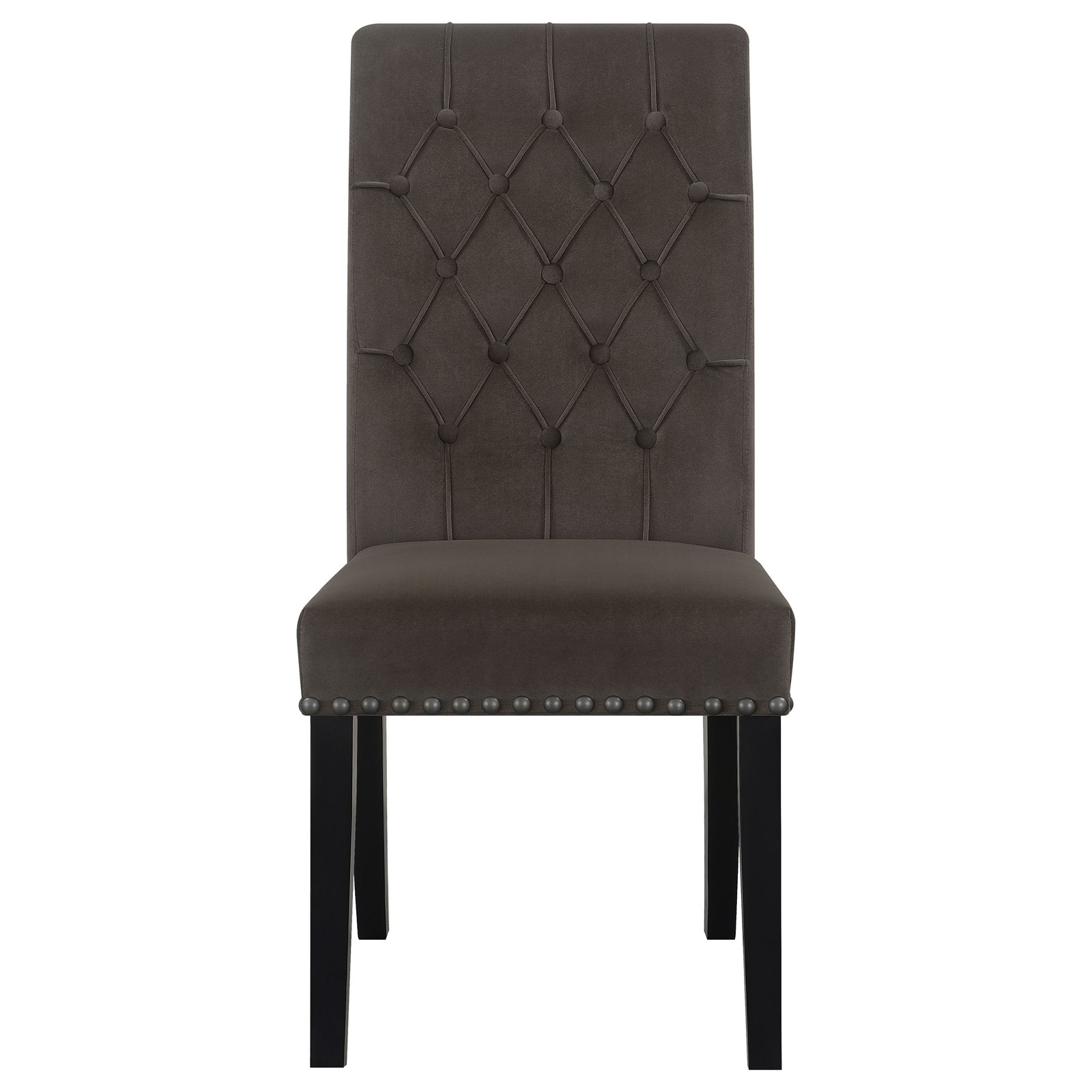 Brown and Rustic Espresso Tufted Side Chairs