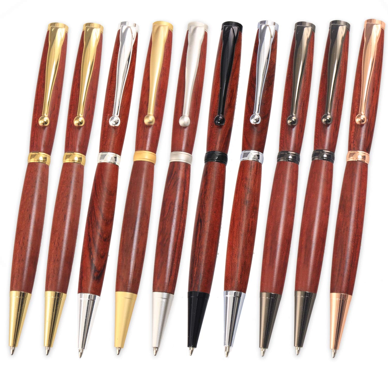 10 PCS Fancy Pen Kit Variety Gold Gun Metal Satin Silver Chrome Copper