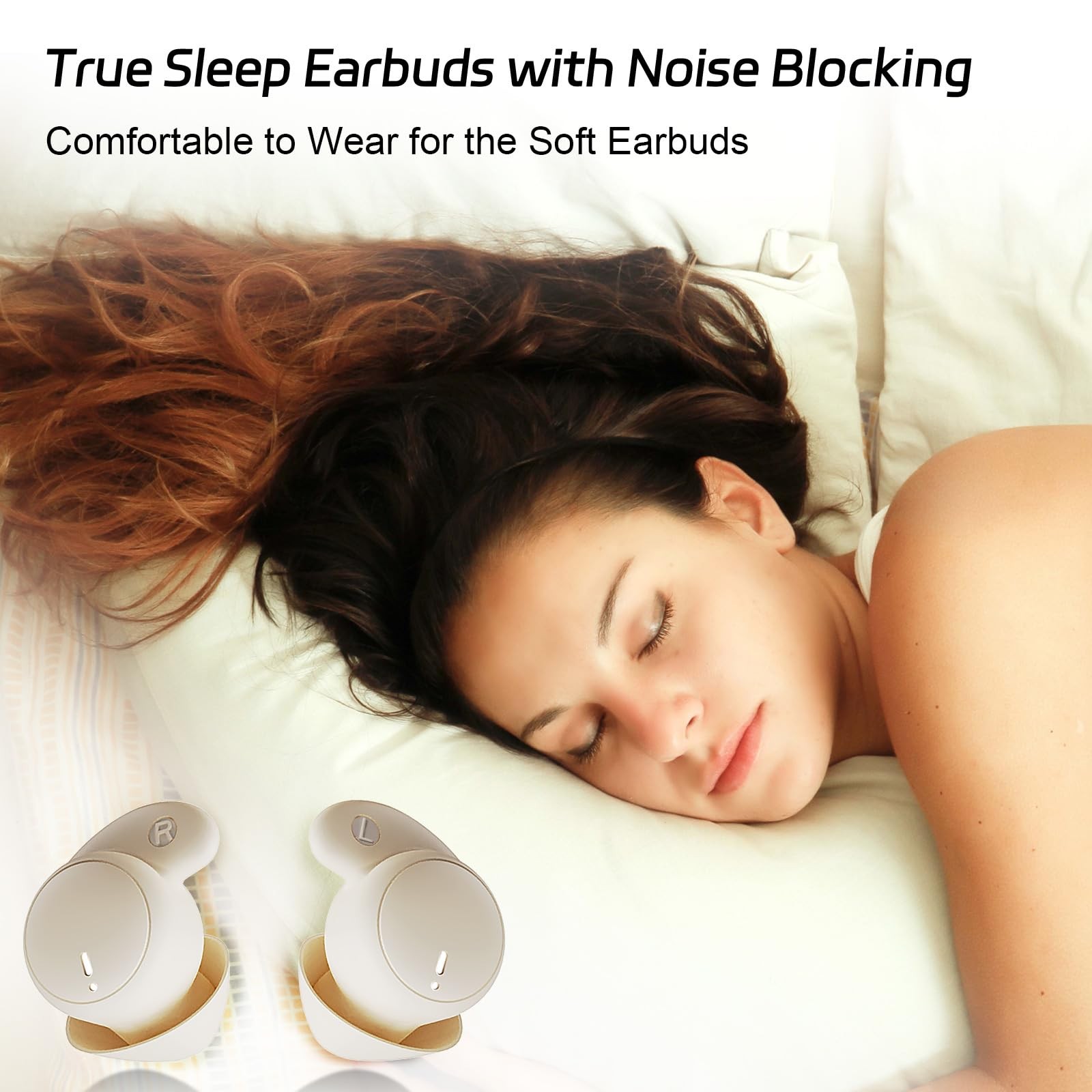 Sleep Earbuds,Wireless Bluetooth 6.0 Noise Blocking Sleeping Headphones,Sleep...