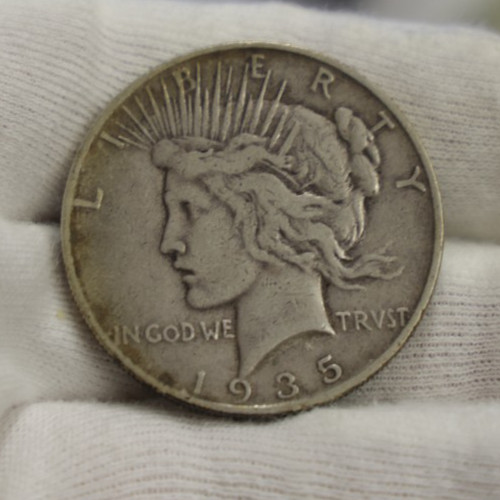 1935 S US Peace Silver Dollar $1 VF (Cleaned)