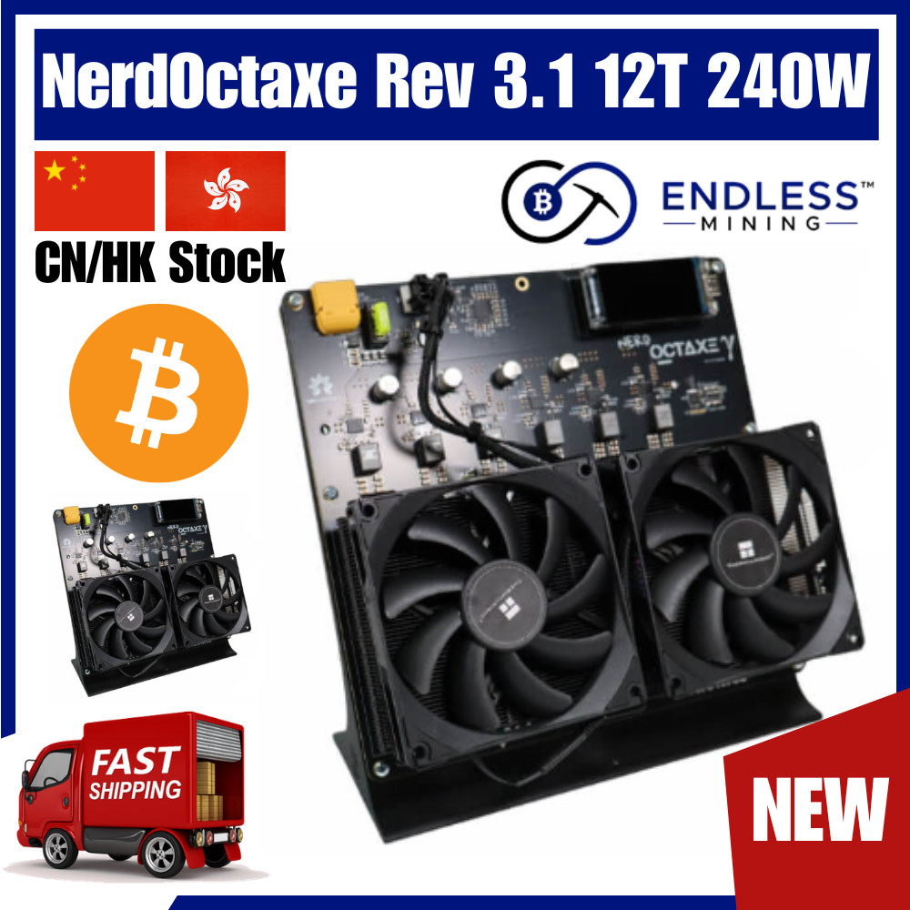 NEW NerdOctaxe Rev 3.1 12Th/s 240W - Bitcoin Solo Miner | EndlessMining