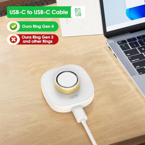 Compatible with Oura Ring 4 Charger, Not Suitable for Oura Ring Size 11 White