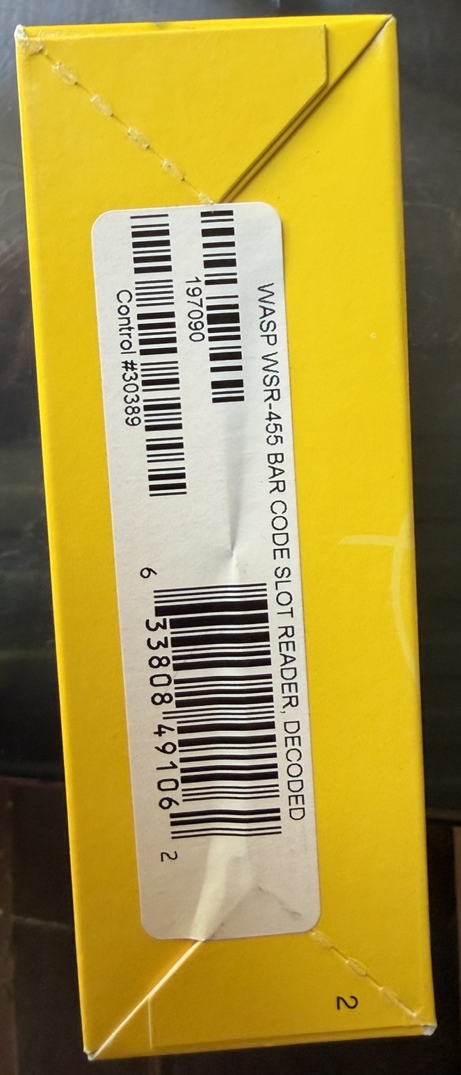 Wasp WSR-455 Barcode Slot Reader Decoded Scanner PS/2 Connectivity