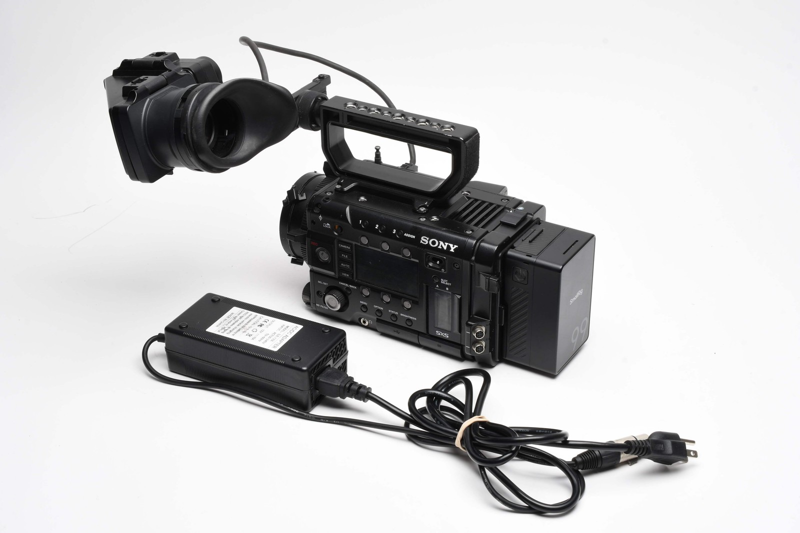 Sony PMW-F5 camera w/handle, Viewfinder, batt+charger, Parts/repair