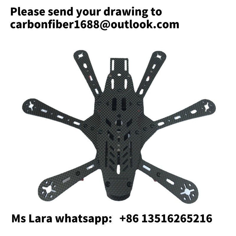 Carbon Fiber Sheet Plate Panel Custom CNC Cut Process Carve FPV Drone Arm Frame