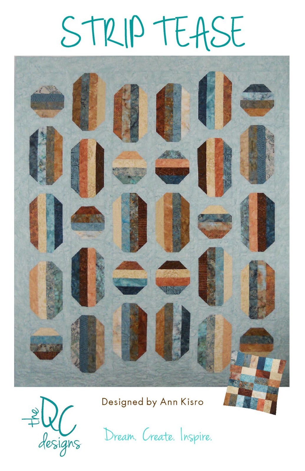 Quilting Sewing Pattern Instructions Strip Tease strip friendly lap bed size