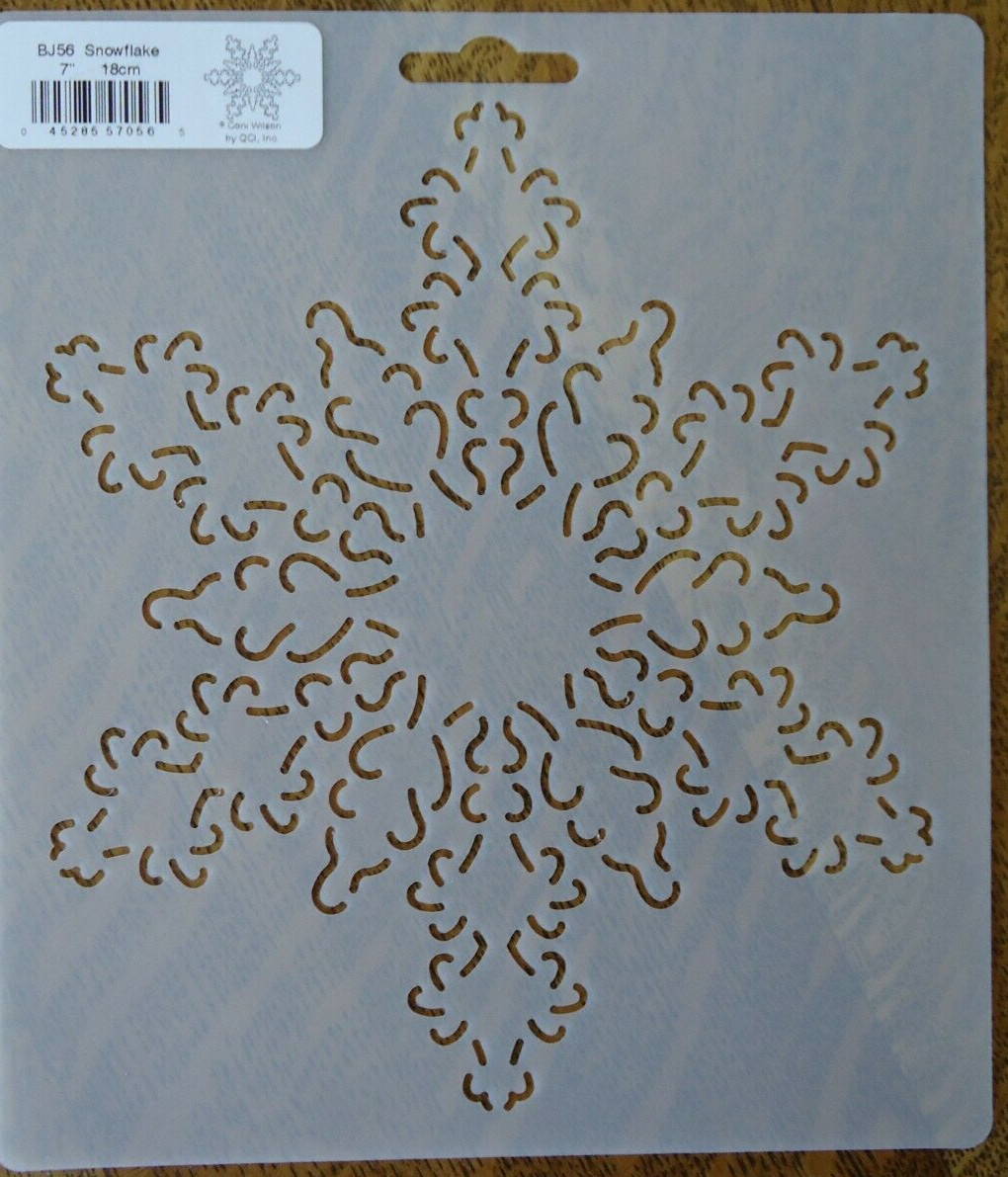 Stencil Quilting Snowflake BJ56 7" 18cm crafts QC Holiday Christmas template sew