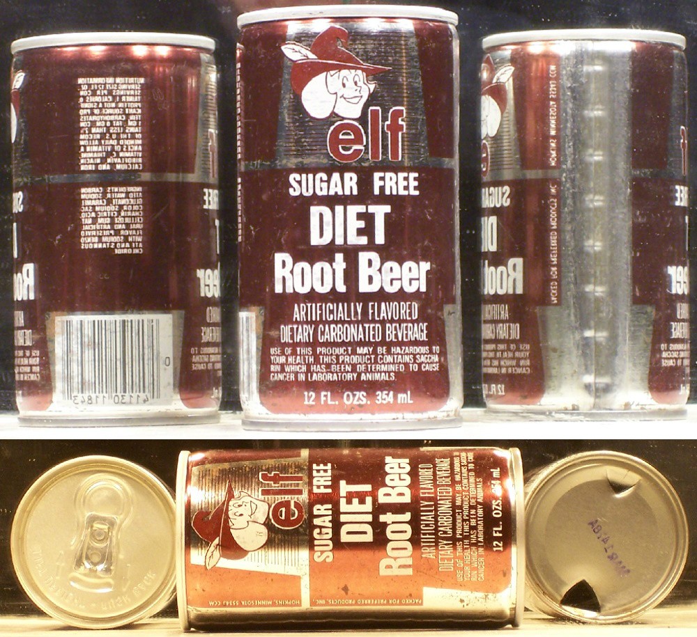 Elf Sugar Free Diet Root Beer Soda Pop Can Hopkins 55343 Minnesota SC278 H/G