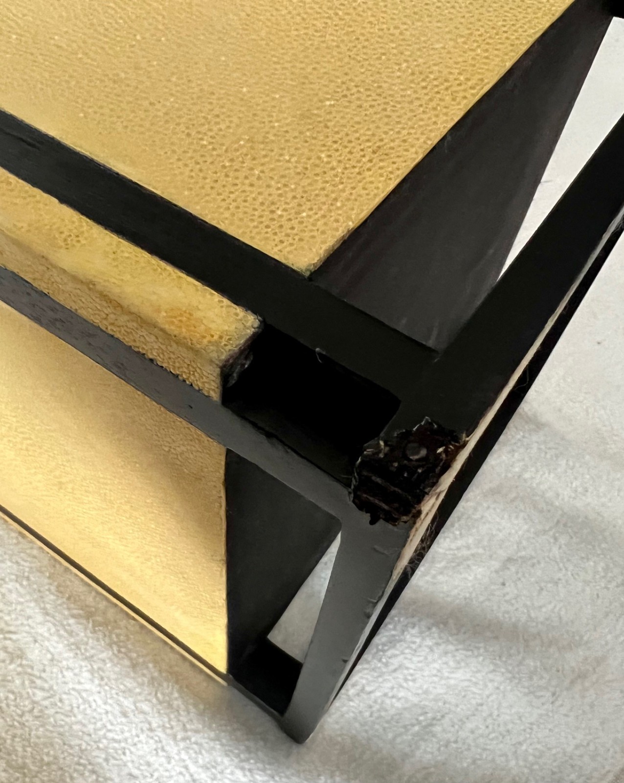 Vintage R &Y Augousti Exotic Shagreen Stingray Wood Contemporary Waste Basket