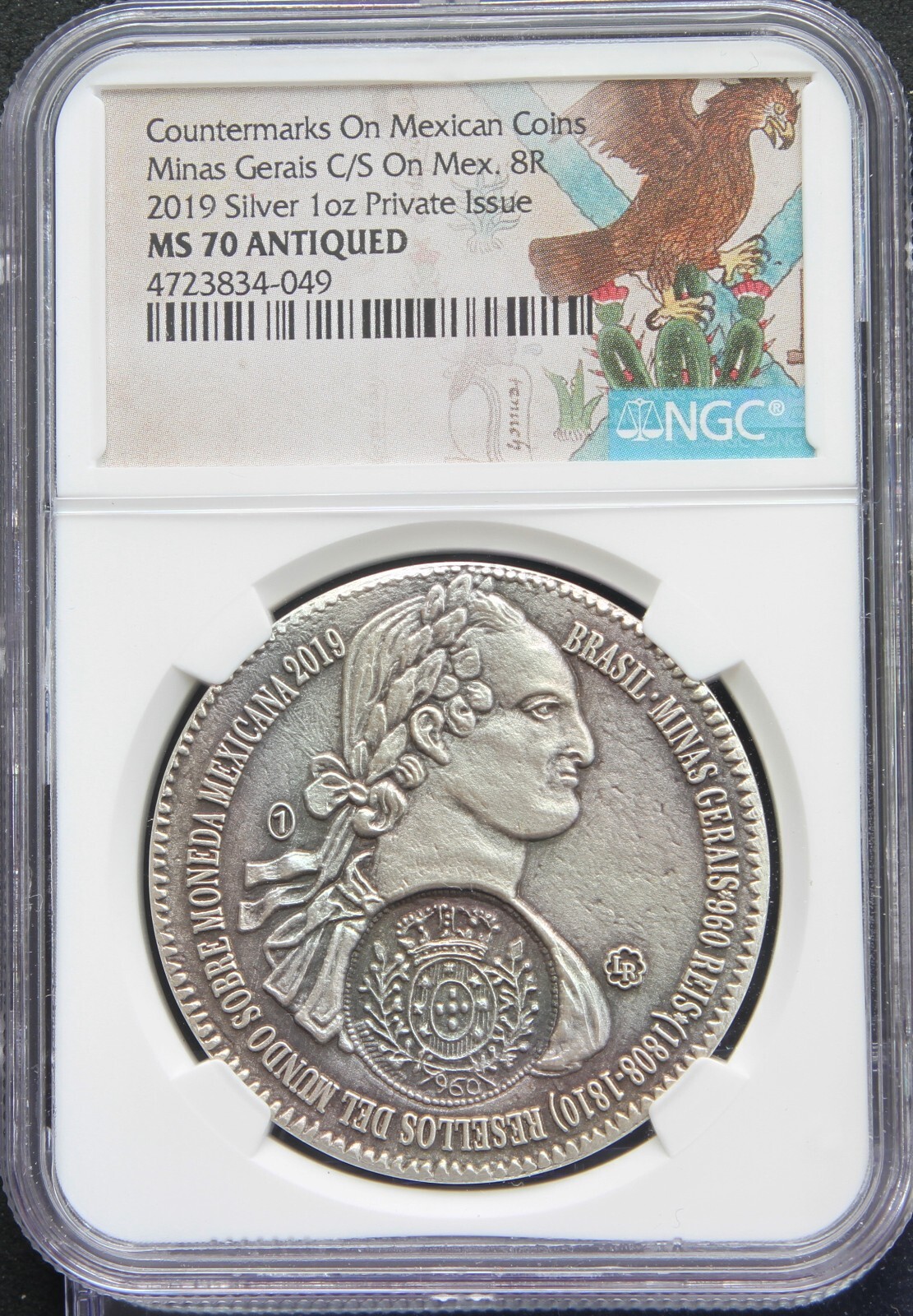 Mexico 2019 Silver  Medal #1 From Master Lorenzo Rafael, NGC MS70 Ant.