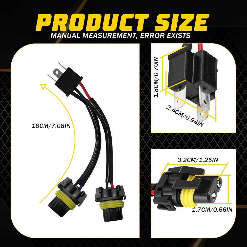 Conversion Wire H6054 to 9005 9006 Two Harness Head Light Bulb Adapter Socket EH