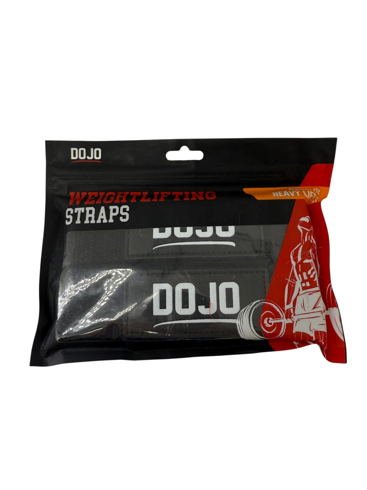 DOJO Weightlifting Straps Black | Heavy Duty Wrist Support Lifting Straps