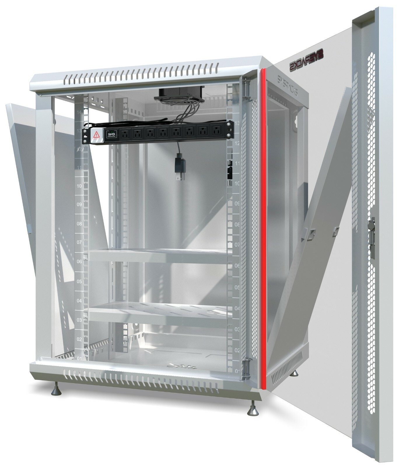 15U Wall Mount Server Rack Data Enclosure Network Cabinet GRAY IT 24" Depth