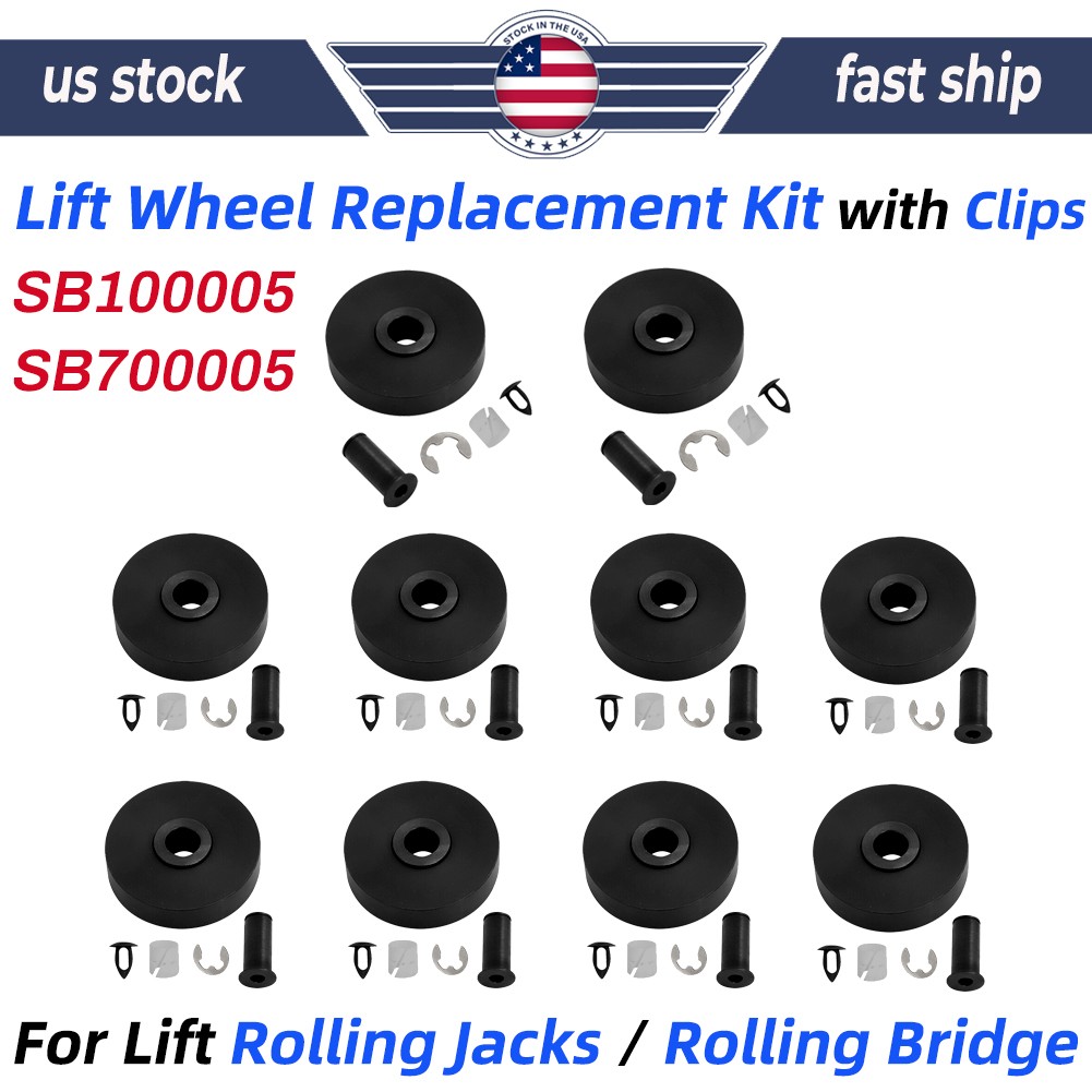 Lift Wheel Kit with Clips for Rolling Jacks / Rolling Bridge SB100005 / Set of 8
