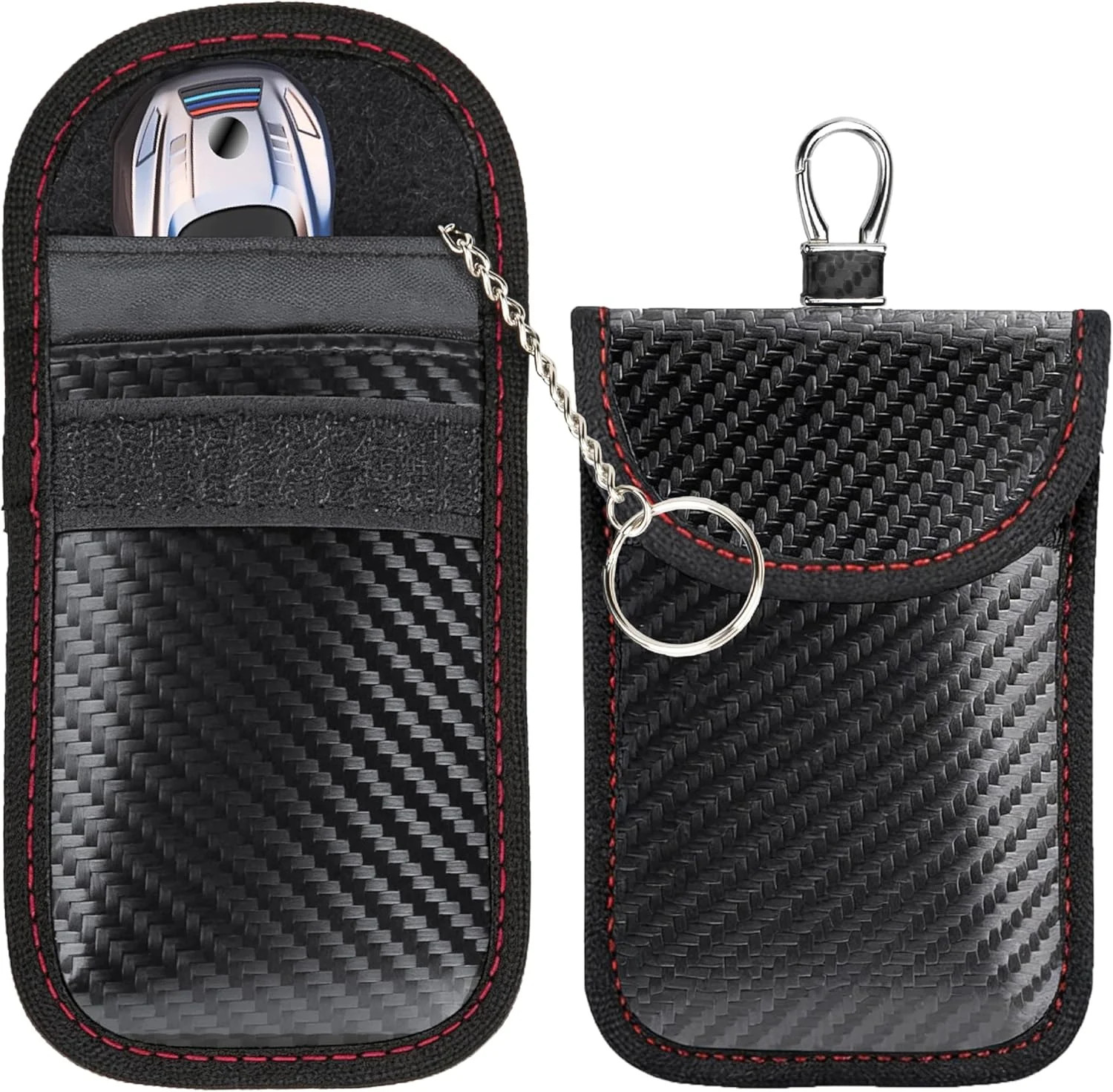 BFXM 2 Pcs Faraday Bag for Car Keys, Car Accessories RFID Signal Blocking Pouch,