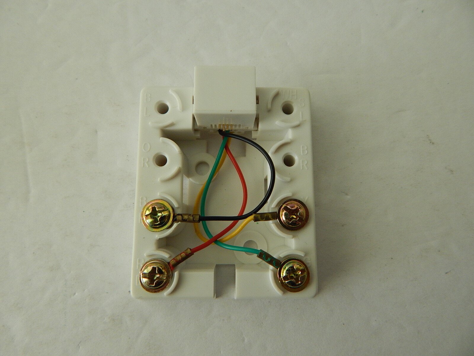 Universal External RJ11 Phone Jack 4-Wire White New