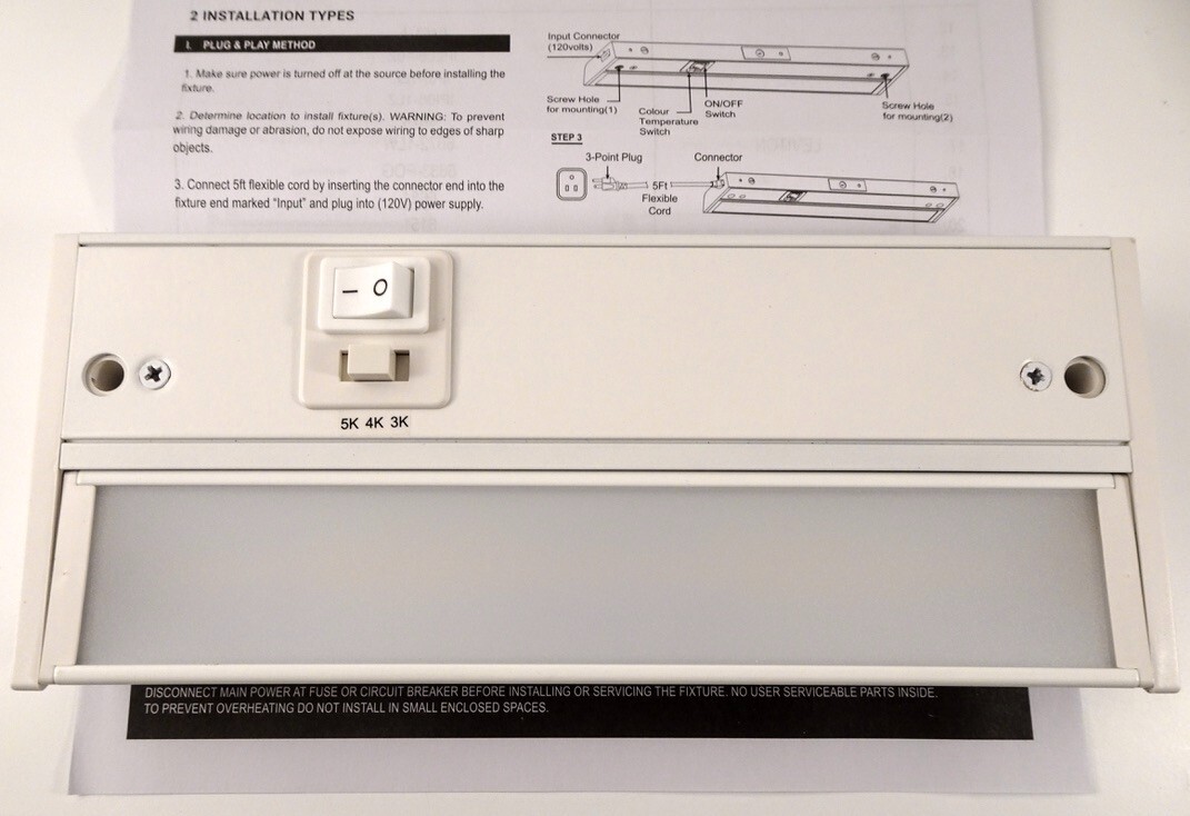 Parmida 8" Dimmable LED Under Cabinet Light With Adjustable Lens Angle, NEW