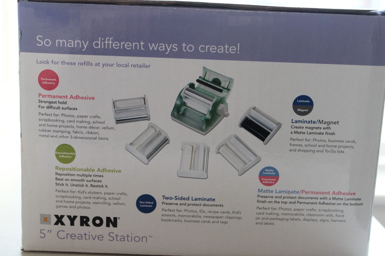 XYRON 5" Creative Station Laminator Label Magnet Maker Plus 18' Refill Cartridge