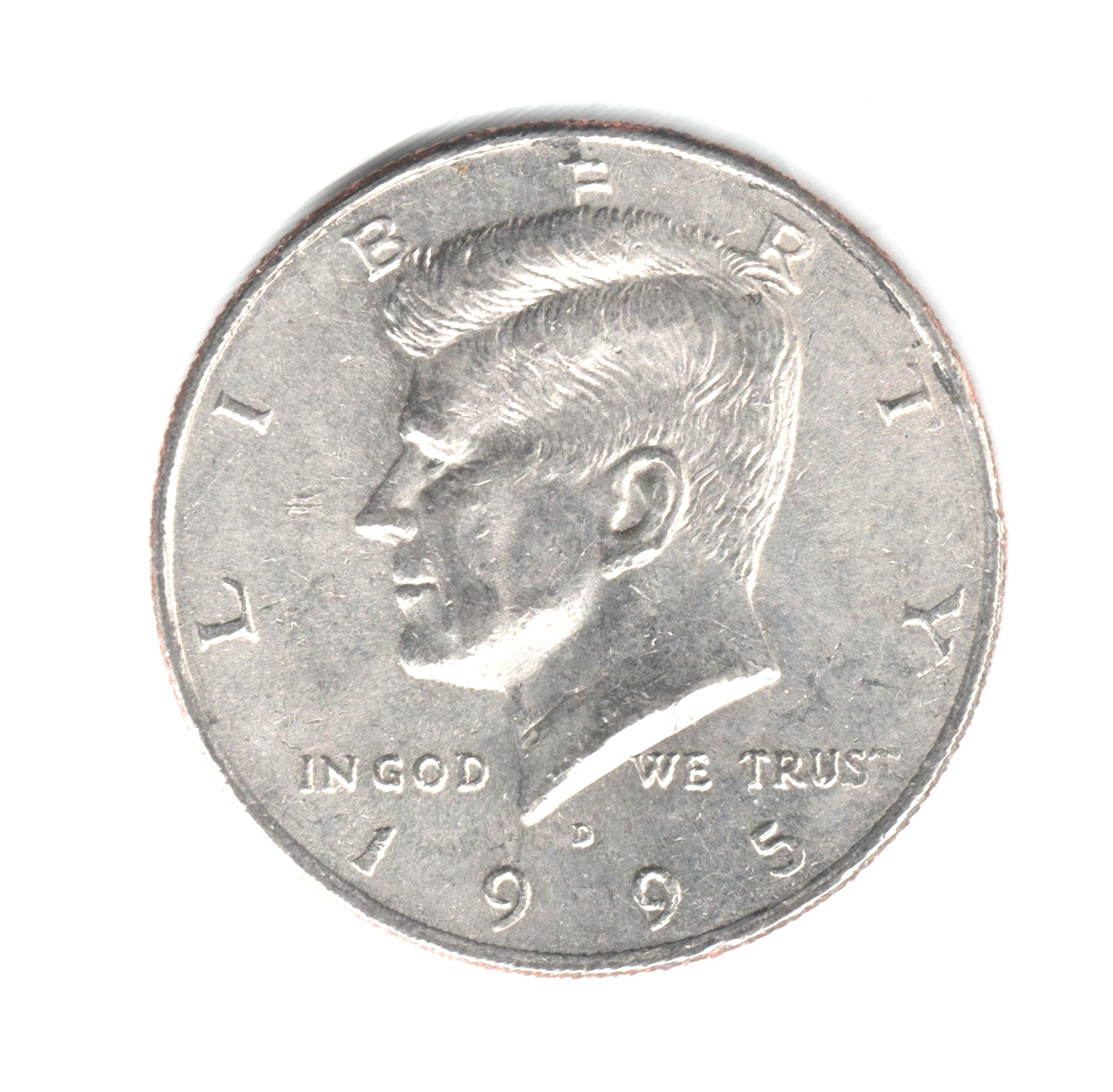 1995 D KENNEDY JFK  HALF DOLLAR  AVERAGE CIRCULATED - FREE SHIPPING!