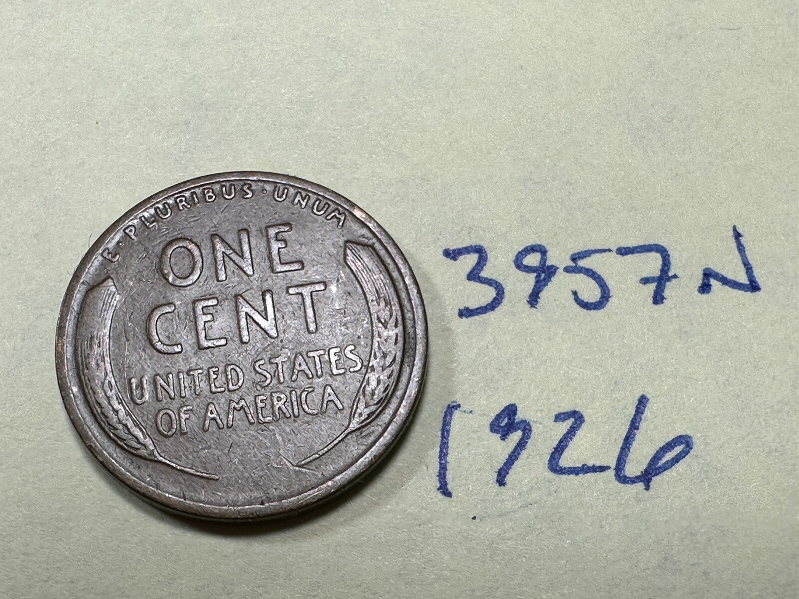 1926 1C BN Lincoln Cent WHEAT PENNY 3957N