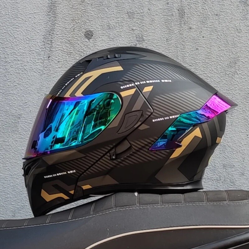 DOT Flip Up Motorbike Helmet Full Face Double Visor Modular Motorcycle Helmets