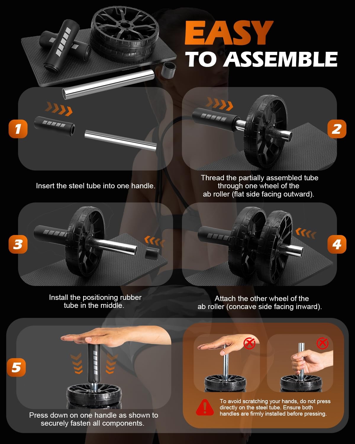 Ab Roller Wheel for Core Workout, Full Body Strength Training Equipment