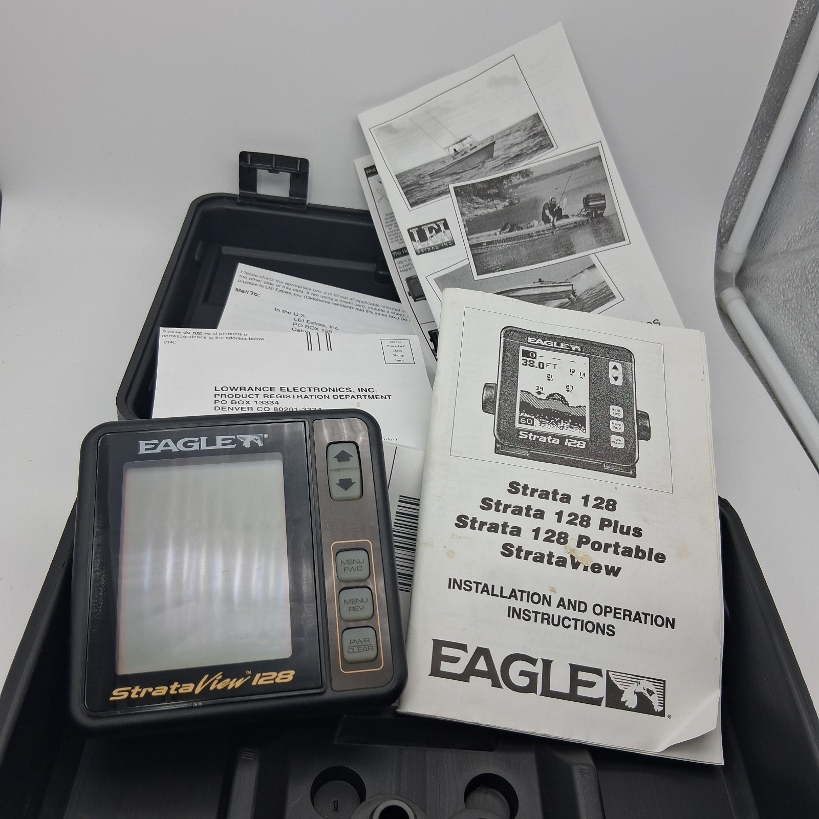 Eagle Strata View 128 Portable Fish Finder, Box, Instructions *UNTESTED READ*