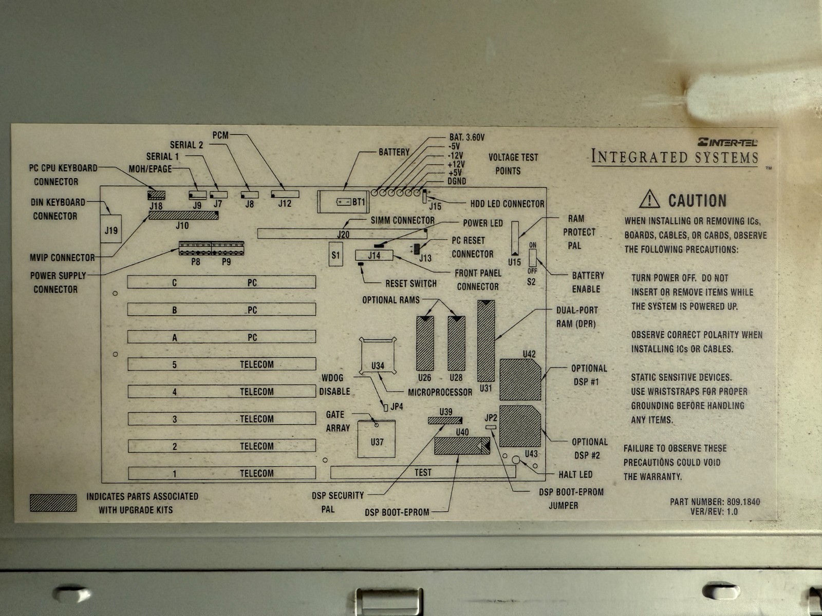 Intertel Axxent 520.0008 Key Service Unit