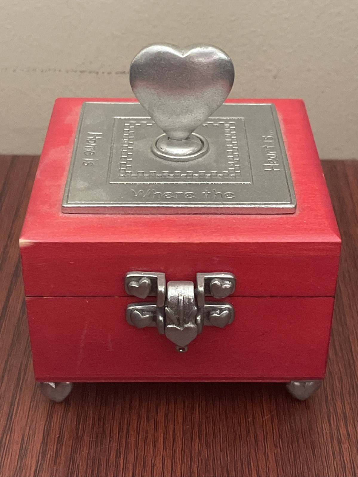 2005 Jim Clift Fine Pewter & Wooden Red Trinket Box
