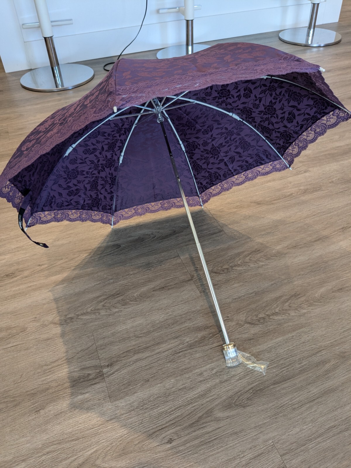 Michiko London Folding Parasol, Purple, Brand New With Original Tags